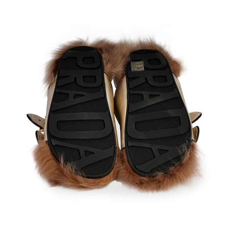 prada fur sandals